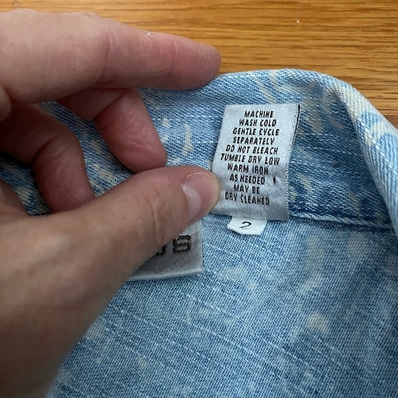 Chico's Cotton Denim Jacket / Shacket Sz O (Small), Lightweight, Patterned - Picture 5 of 9